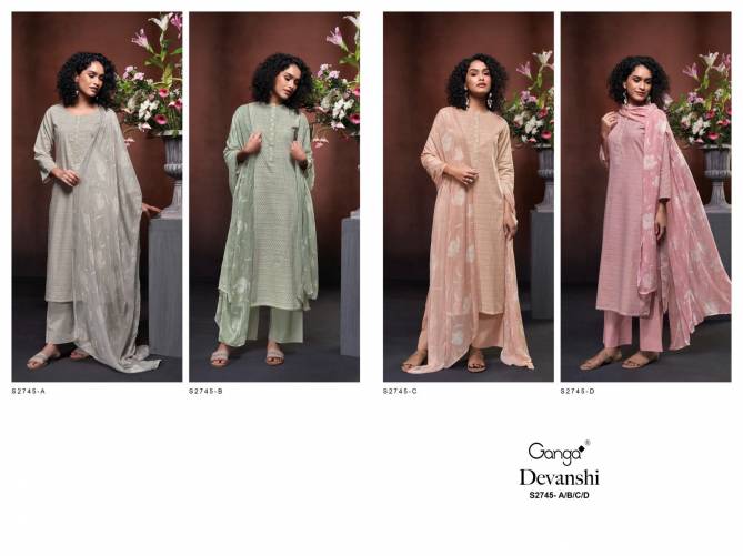 Devanshi 2745 By Ganga Woven Cotton Dress Material Wholesale Price In Surat